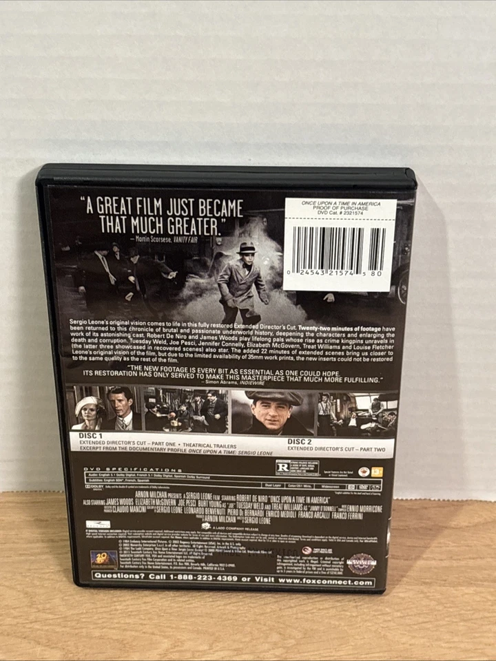 Once Upon a Time in America Extended Director's Cut, DVD NTSC, Widescreen, Direc - Image 2 of 4