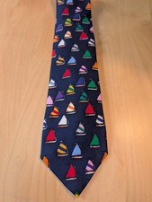 Vintage EUC Alynn Neckwear Sailboats Silk Tie Men’s USA Made Rainbow Fleet