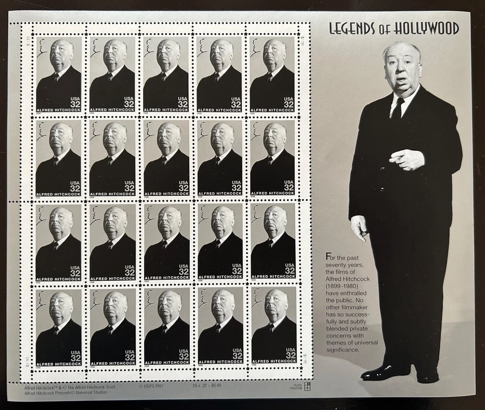 1998 - VEREINIGTE STAATEN - LEGENDS OF HOLLYWOOD - ALFRED HITCHCOCK - POSTFRISCH - Bild 1 von 1