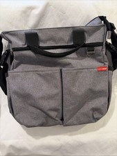 Skip Hop Duo Signature Tote Messenger Diaper Bag, Heather Grey New