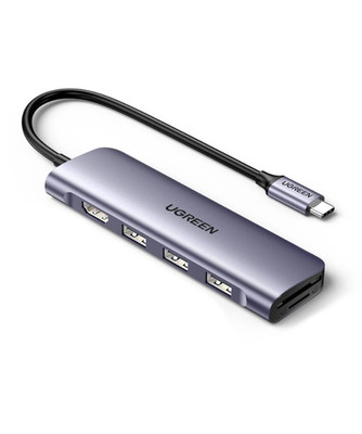 UGREEN Revodok USB C Hub 6 in 1 USB C Dongle 4K HDMI, 3 USB 3.0 Ports, SD/TF ...