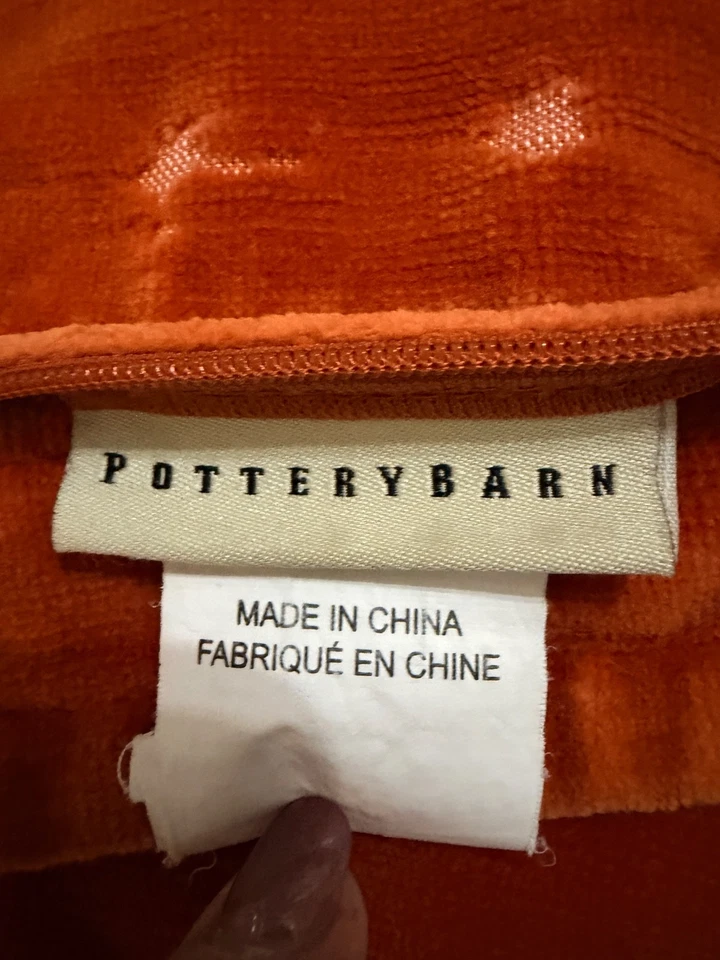 POTTERY BARN Washed Velvet Pillow Cover 20”x20” Abode Zip Closure SET of 2 - Image 4 of 4