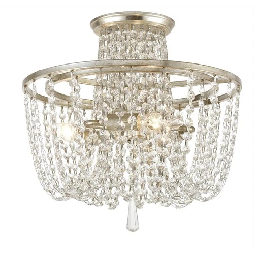 Crystorama ARC-1900-SA-CL-MWP Arcadia Semi-Flush Mount Antique Silver - Picture 3 of 5