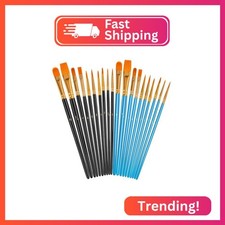 Soucolor Face Paint Brushes, 20Pcs Round Pointed Tip Face Painting Miniature Cra