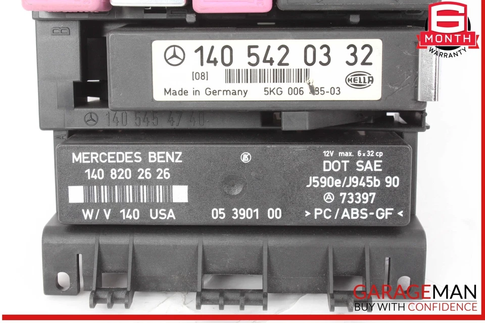 92-99 Mercedes W140 500SEL Faro Intermitente Peligro Fusible Relé Caja 1408202626 Foto 3 de 4