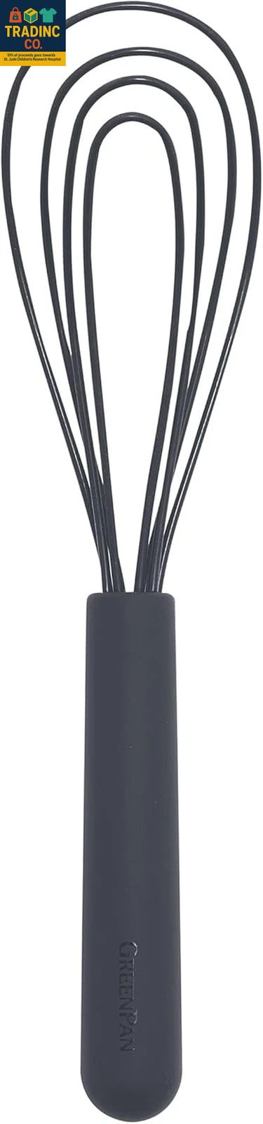 Silicone Flat Whisk, Slotted Cooking Kitchen Utensil, Flexible Rubber Nonstick C