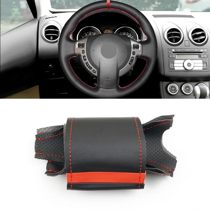 Red-strip Steering Wheel Cover For Nissan X-Trail 2008 2009 2010 2011 2012 2013 - image 2 of 4