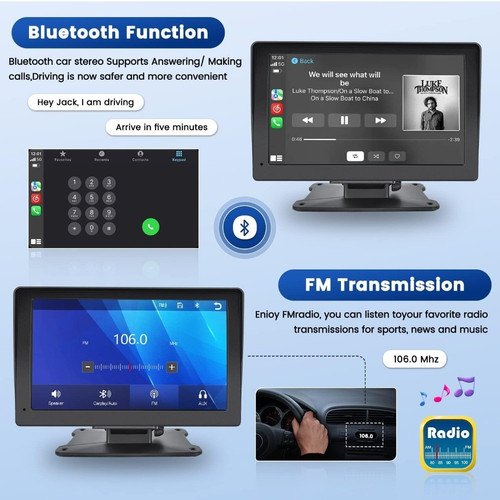 Portable Car Stereo,CarPlay Screen for Apple Car play & Android - Picture 5 of 9