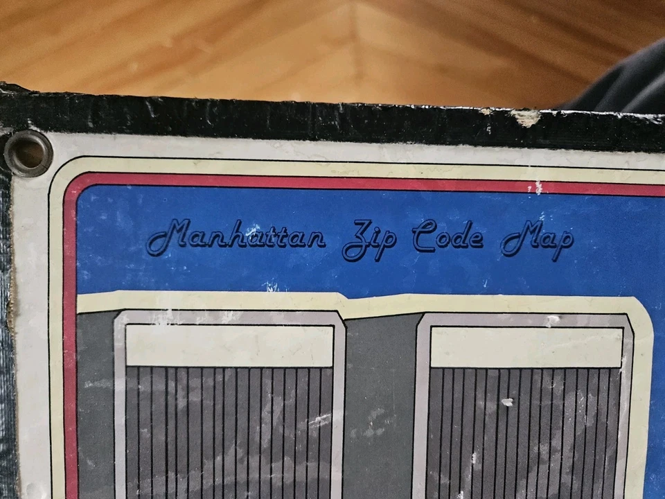 1980 ZIP Code Skyline Map Of Manhattan Twin Towers Great Graphics UNIQUE - Image 3 of 4