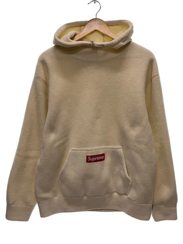 Felpa Supreme con cappuccio M poliestere panna usata