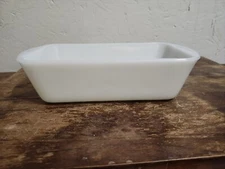 Glasbake Milk Glass Loaf Pan Ovenware J-522 10" MCM