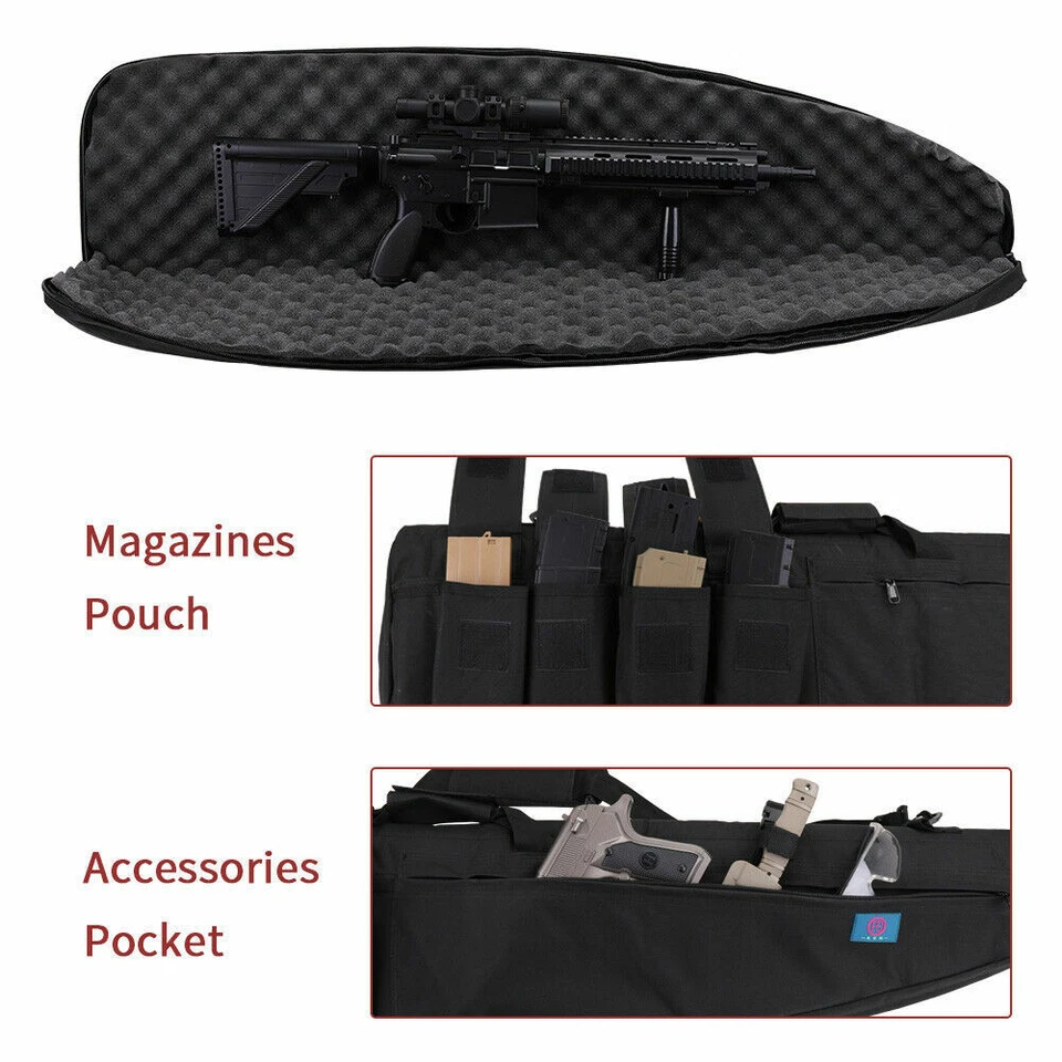 27.5-47" Soft Padded Tactical Gun Case Bag Assault Rifle Shotgun Pistol Storage - Image 4 of 4