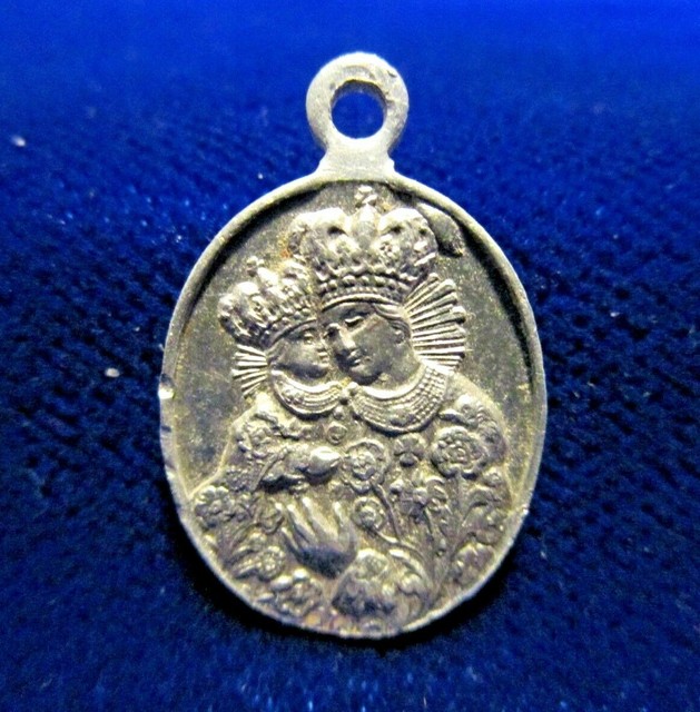 Our Lady Of Czestachowa Medal Aluminum Polish Inscription Memorial Of 