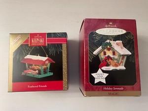 Hallmark Keepsake Ornaments Feather Friends and Holiday Serenade- Cardinal Birds