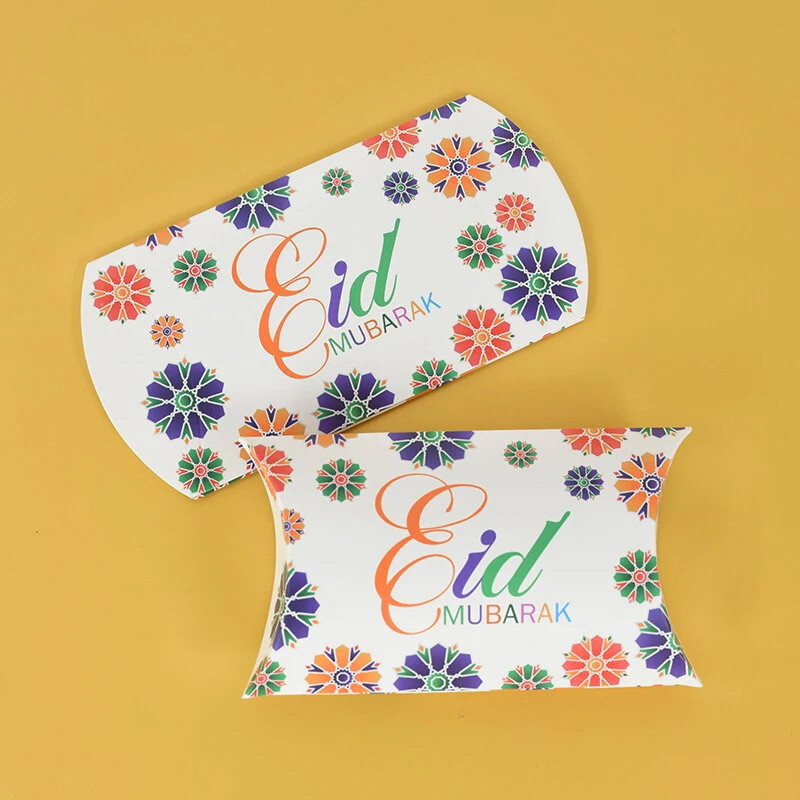 10Pcs Eid Mubarak Gift Box Candy Cookie Packaging Bags Islam Muslim