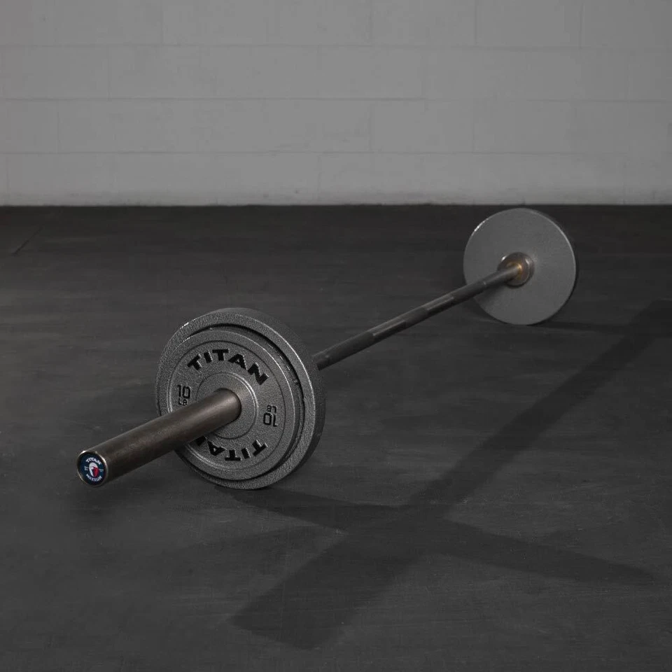 Placas olímpicas de hierro fundido Titan Fitness de 10 lb, se venden en pares, placas clásicas Foto 2 de 4