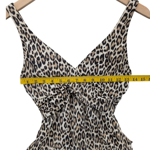Tommy Bahama Cats Meow One Piece Swimsuit Womens Tan Leopard Print Sz 8 - Picture 6 of 11