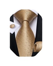 Mens Solid Color Tie and Pocket Square Set Woven Silk Plain Necktie  Handker...