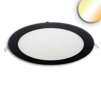 Isoled Led Downlight, 18W, Rund Ultraflach Schwarz, 225Mm, Colorswitch 3000/3500