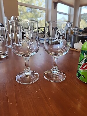 2 Vtg Heritage Monogram B Wine Glass Stemware 10 oz