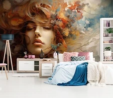 3D Oil Painting Girl O963 Wallpaper Wall Murals Removable Wallpaper Sticker Eve