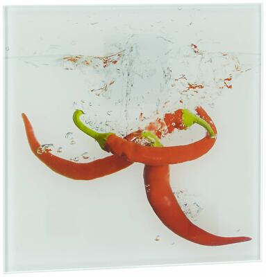 Eurographics DG-DT1053 Deco Glass 20x20, Splashing Pepper, Pepperoni, NEU/OVP