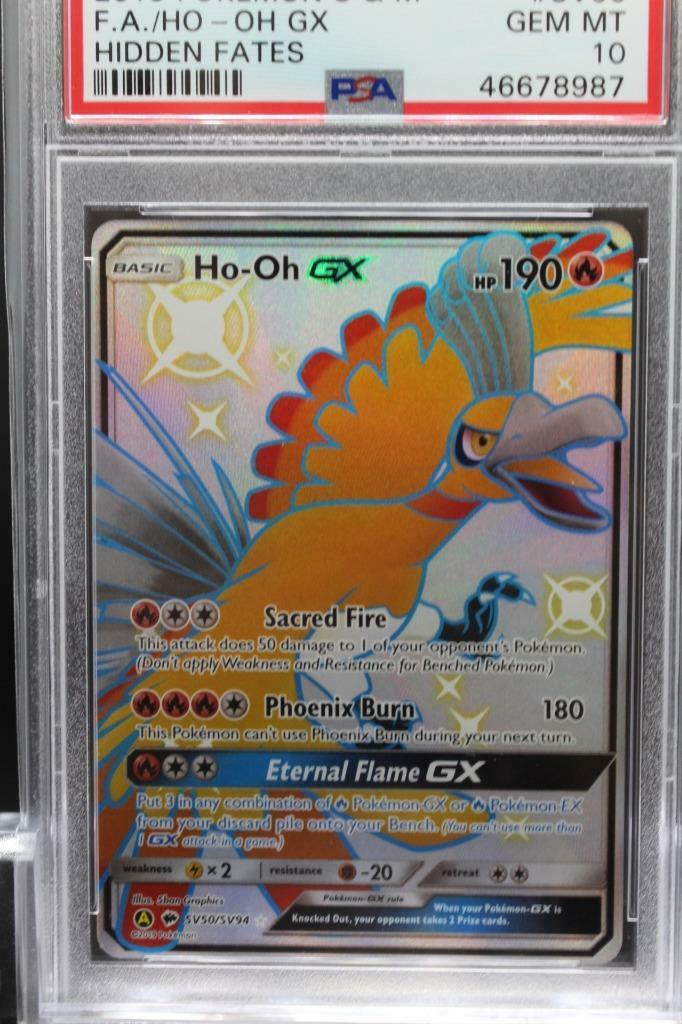 PSA 10 GEM MINT Pokemon Ho-Oh GX (SV50/SV94) Shiny Full Art PSA 10 GEM MINT Pokemon Ho-Oh GX (SV50/SV94) Shiny Full Art