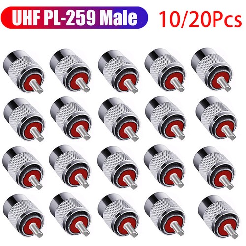 Connettori Nichelati Per Radioamatori 6 Connettori PL-259 UHF Maschio Per Crimpatura, Nichelati - Compatibili Con Cavi RG-8, RG-213, LMR-400 Crimp Per Cavo RG-8 LMR-400 - Foto 7