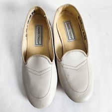 Daniel Green House Shoes Slippers Women's Size 5.5 Vintage Cream Leather Meg