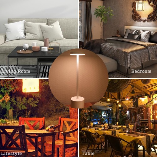 Lámpara de Mesa Simple LED Recargable Táctil Metal Cabecera Decoración Barra de Luz - Imagen 6 de 15