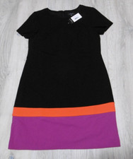 Tahari ASL Women 10 Sheath Dress Crepe SS Black-Cherry Wild Berry NWT