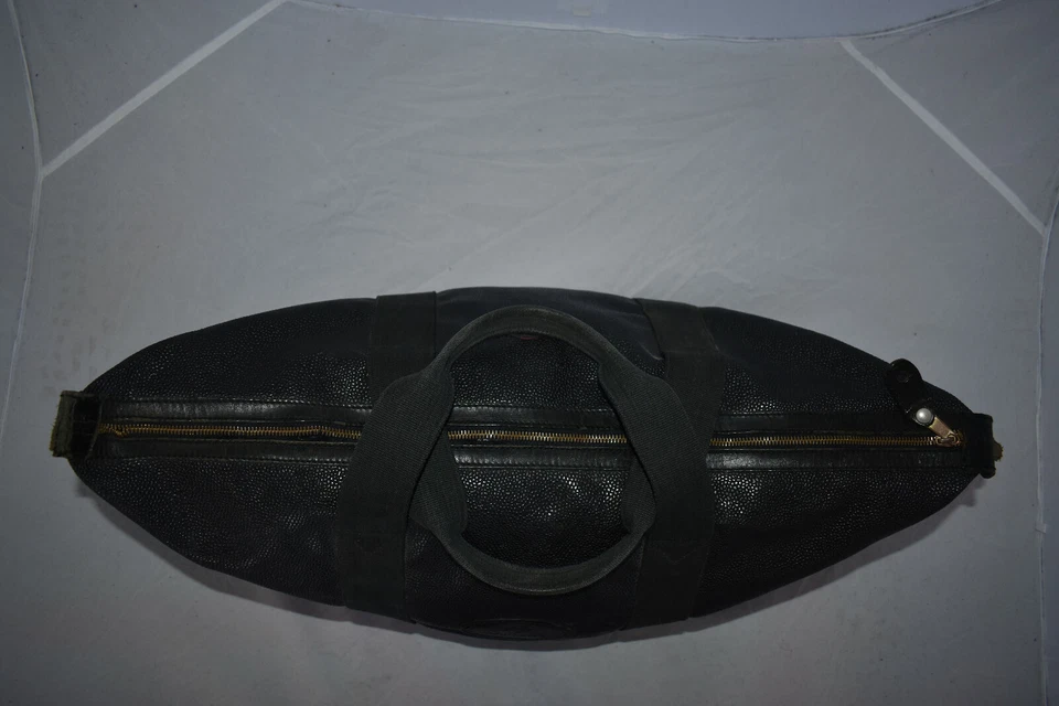 Bolso de Transporte Mulberry Vintage Azul Marino Cuero Granulado Escocés Cremallera Grande Fin de Semana Foto 3 de 4