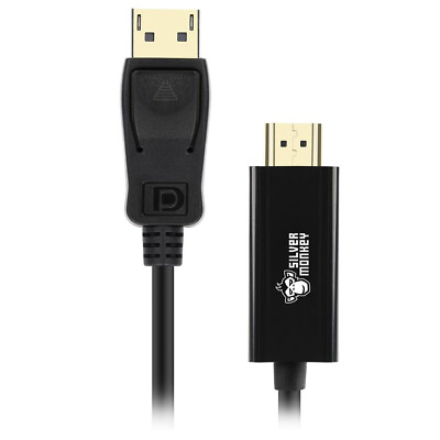 SILVER MONKEY DisplayPort 1.4 Kabel - HDMI 3m 4K UltraHD Videokabel Adapter
