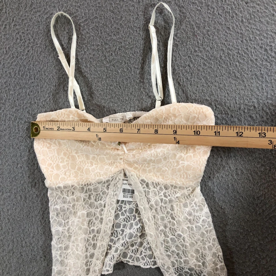 full tilt laced top womens XXS pink bow flower babydoll - Image 3 of 4