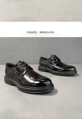 Lace Up Men Carved Brogue Formal Dress Real Leather Party Shoes Wedding Business - Picture 14 of 16