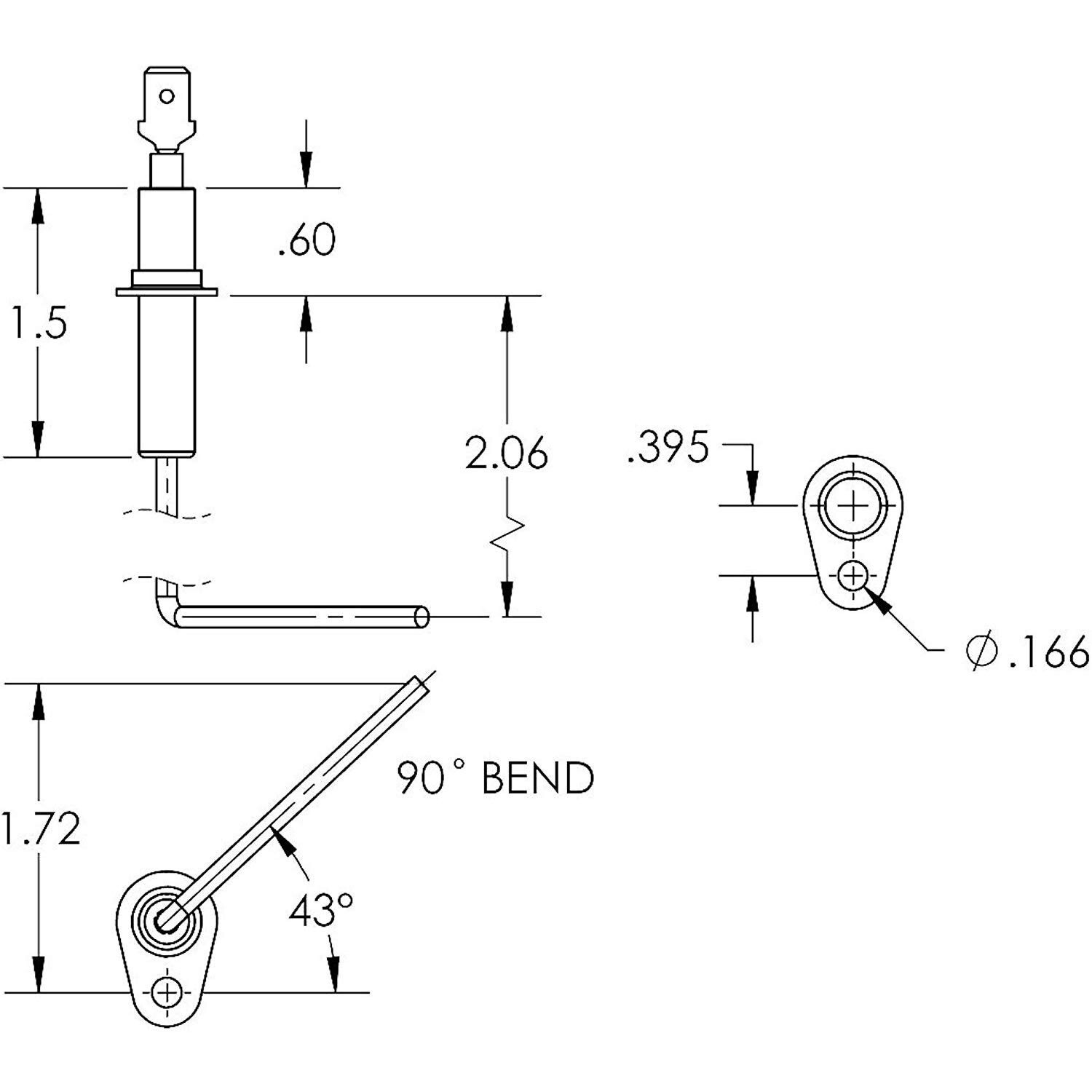 SEN01114 Flame Sensor Replacement for Trane/American Standard Furnace Flame S...