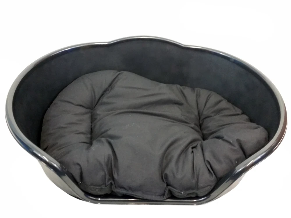 Large Plastic BLACK Dog Pet Bed With BLACK Dog Cat Basket