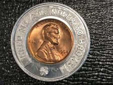 ENCASED COIN 1964 D LINCOLN CENT GRAHAM HATCHER GREYHOUND VAN LINES INC.-DEC069