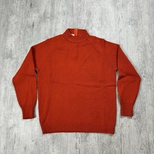 VTG 50S 60S BOBBIE BROOKS DEEP ORANGE HIGH NECK ZIP PULLOVER SWEATER KNIT ORLON