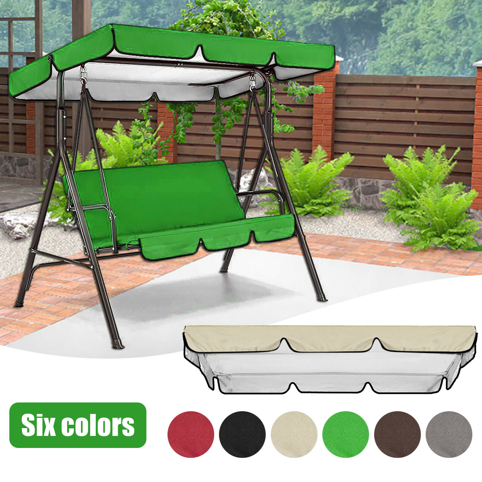 Heavy Duty Garden Swing Canopy Windproof Waterproof Top Cover for Patio