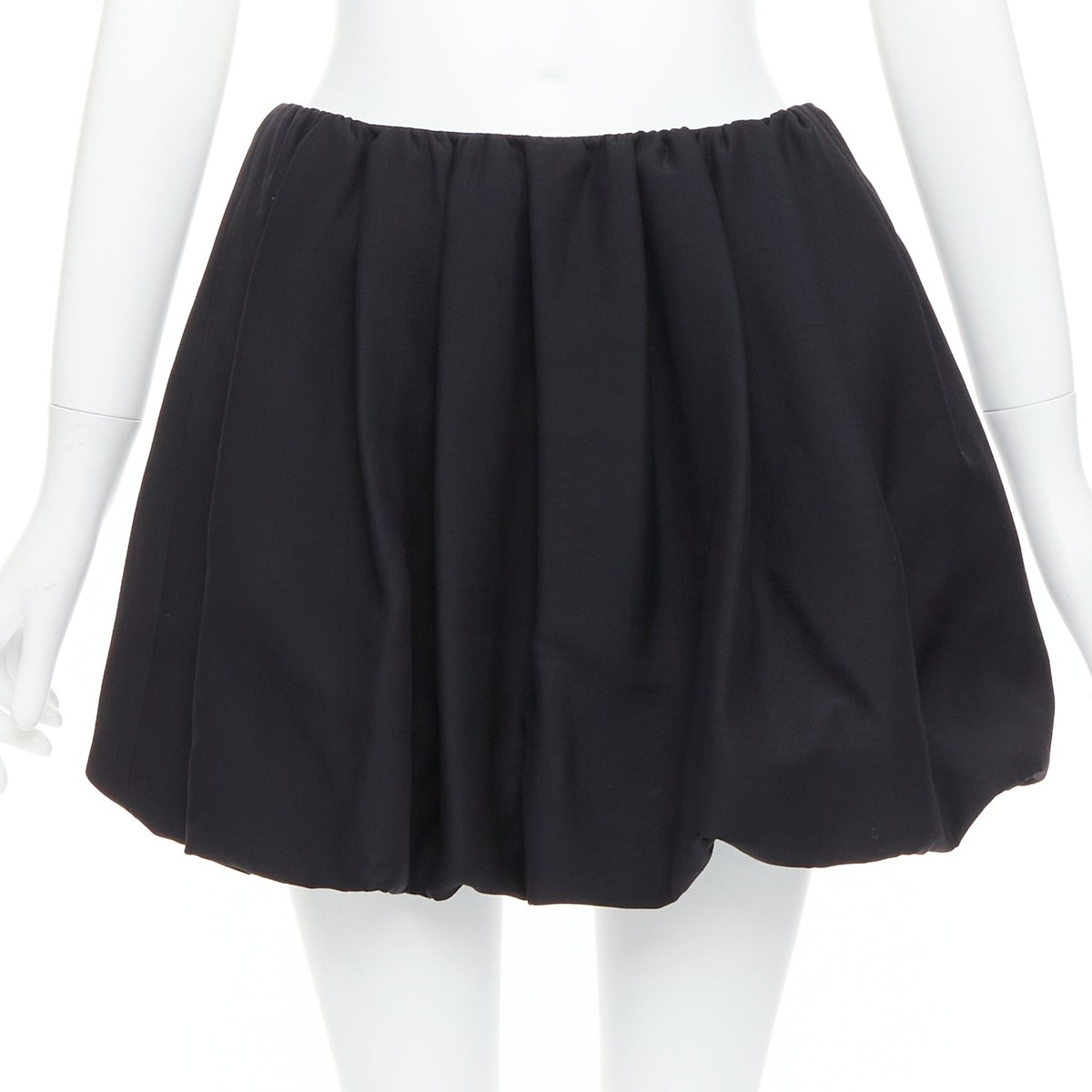 VALENTINO 2023 black crepe couture silk puff ball bubble