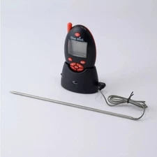 Meat thermometer 8 programmable settings alarm timer LCD 100ft easy to use
