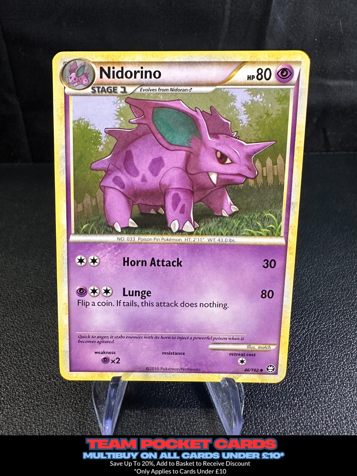 Nidorino 46/102, HGSS Triumphant, Pokemon, LP