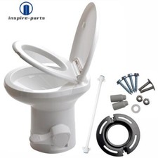 20" RV Camper Toilet Gravity Flush Toilet Foot Pedal Home Caravan Travel Camping