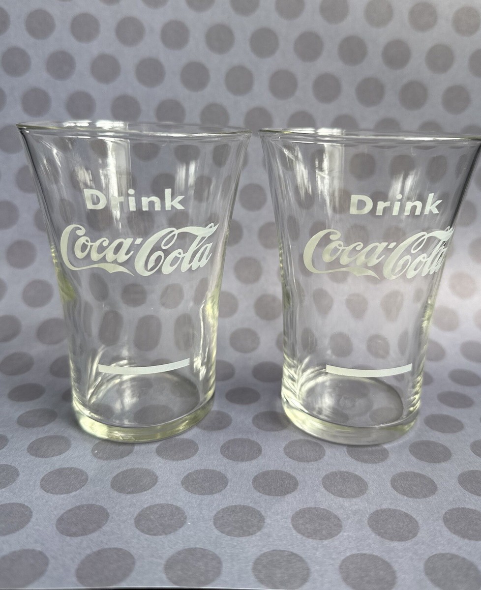 Vintage Drink Coca Cola Fountain Glasses Syrup Line Flared 3 Vintage Drink Coca Cola Fountain Glasses Syrup Line Flared 3