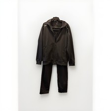 Men's Black Zip-Up Track Jacket and Pants Set Size M New