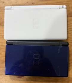 Nintendo DS Lite CRIMSON Blue Handheld Game System lot of 2 Read