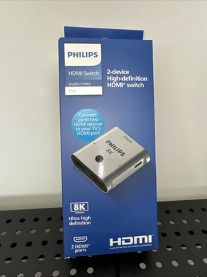 Philips 8K Ultra High Definition HDMI 2 Device Ports Audio/ Video Switch. New