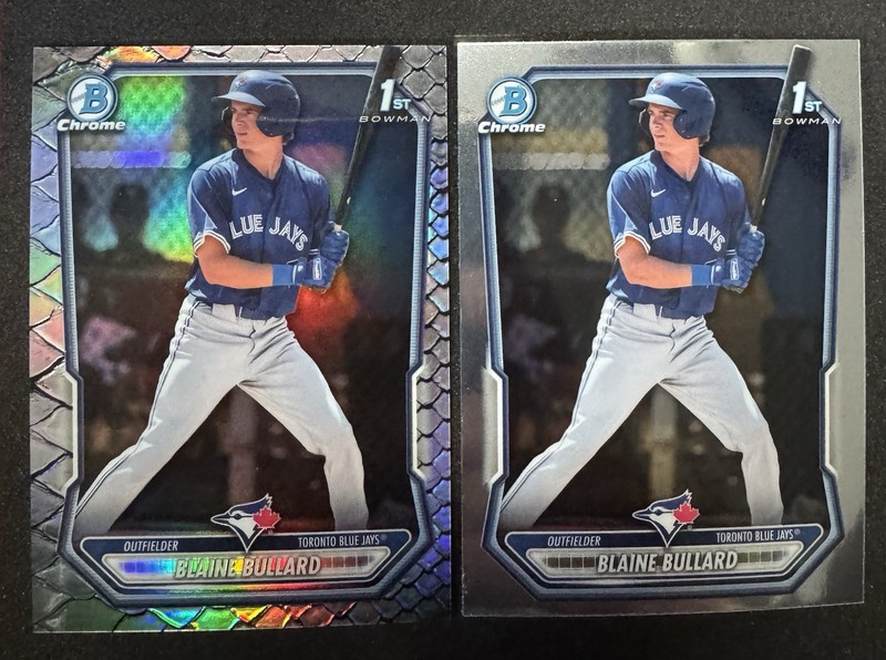 2026 Bowman Chrome 1st Bowman Reptilian & Base Blaine Bullard BCP-18 2 Cards