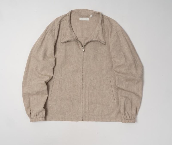 Men Uniqlo Shirt Beige Linen 40 /L / 48